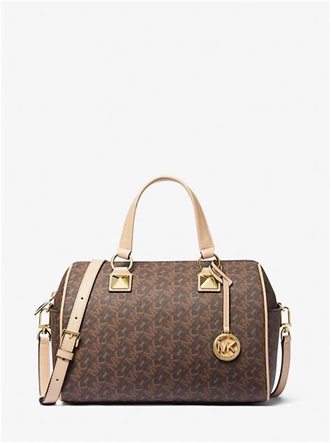 michael kors grayson monogram top handle bag|Grayson Medium Empire Signature Logo Satchel .